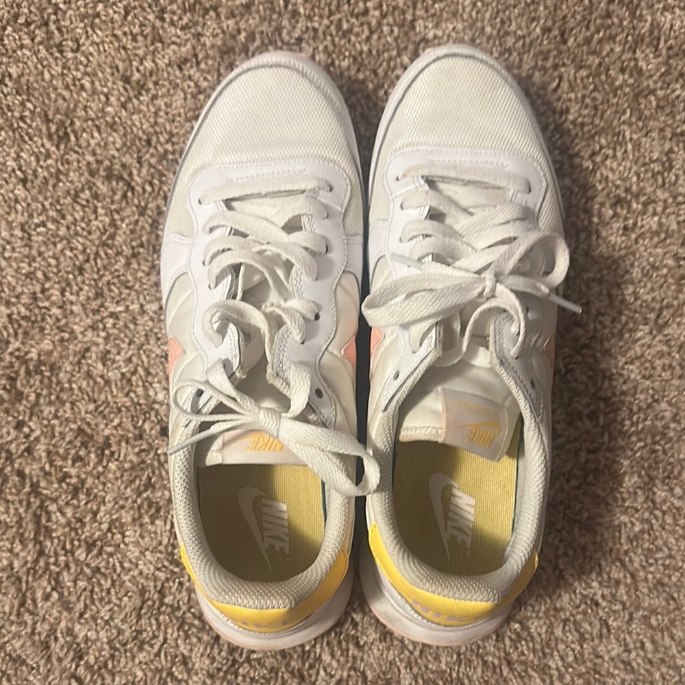 Nike White and Yellow Athletic Shoes